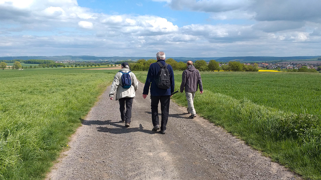 Vergrößerung des Bildes für Drei Männer beim Wandern.