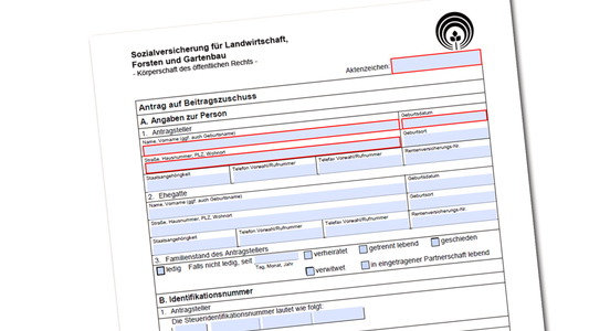 Antrag auf Beitragszuschuss