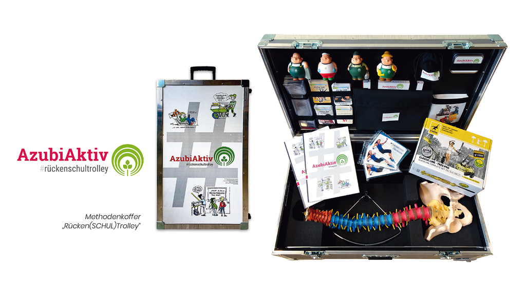 Vergrößerung des Bildes für AzubiAktiv Methodenkoffer "Rücken(SCHUL)Trolley" mit Inhalt.