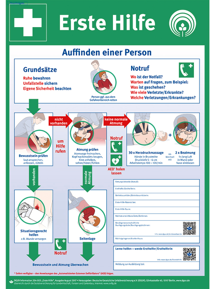 Vergrößerung des Bildes für Bild: Plakat zur Ersten Hilfe.
