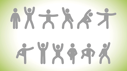 Symbole Gymnastikmännchen