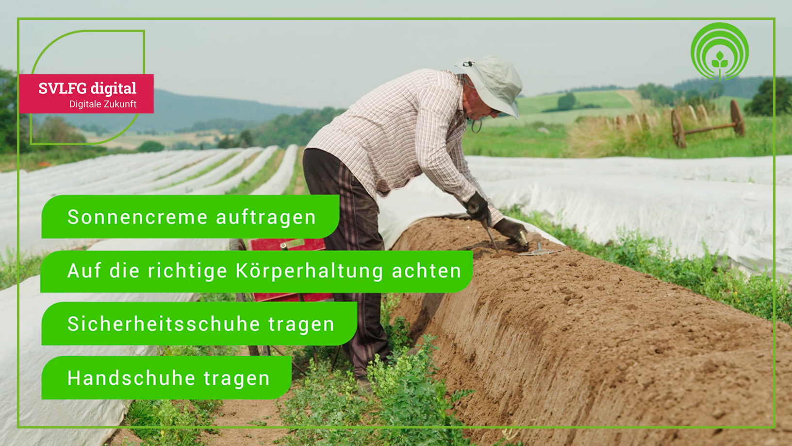 Thumbnail der Youtube-Filme: Schutzmaßnahmen bei der Spargelernte