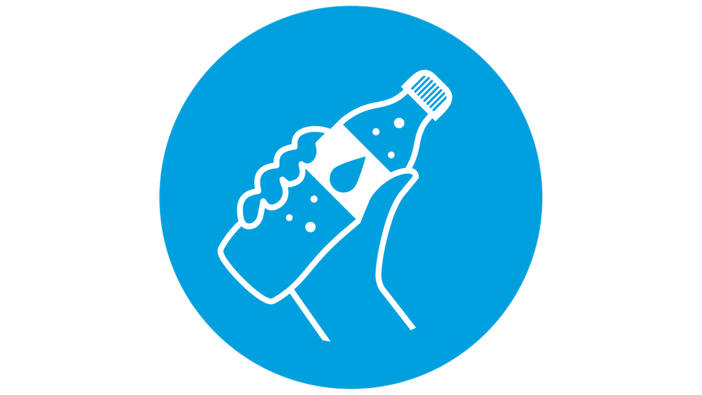 Vergrößerung des Bildes für Ein Icon mit einer Hand in der Mitte, die eine Flasche hält.