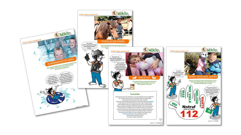 Vergrößerung des Bildes für 4 Kinderseiten über- und nebeneinander gelegt.